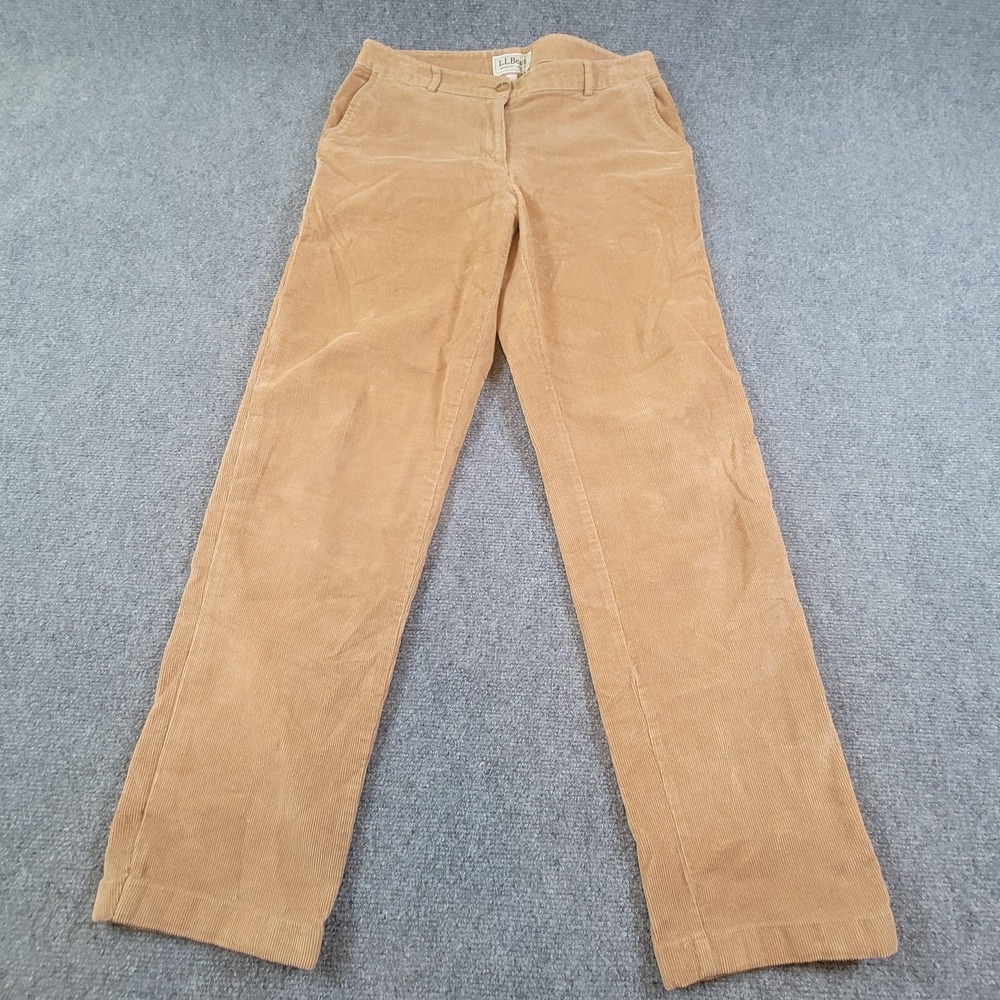 LL Bean Pants Womens 8 (M-Tall) Corduroy Favorite‎ Fit Straight Casual Stretch